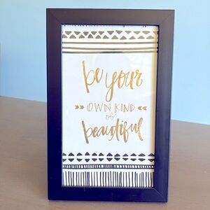 Hobby Lobby Wall Plaque "Be Your Own Kind of Beautiful" Gold Letters Home Decor